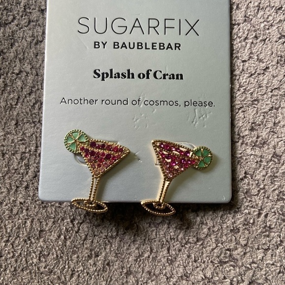 NWT Sugarfix Splash of Cran earrings Cosmos pink red earrings - Picture 1 of 3